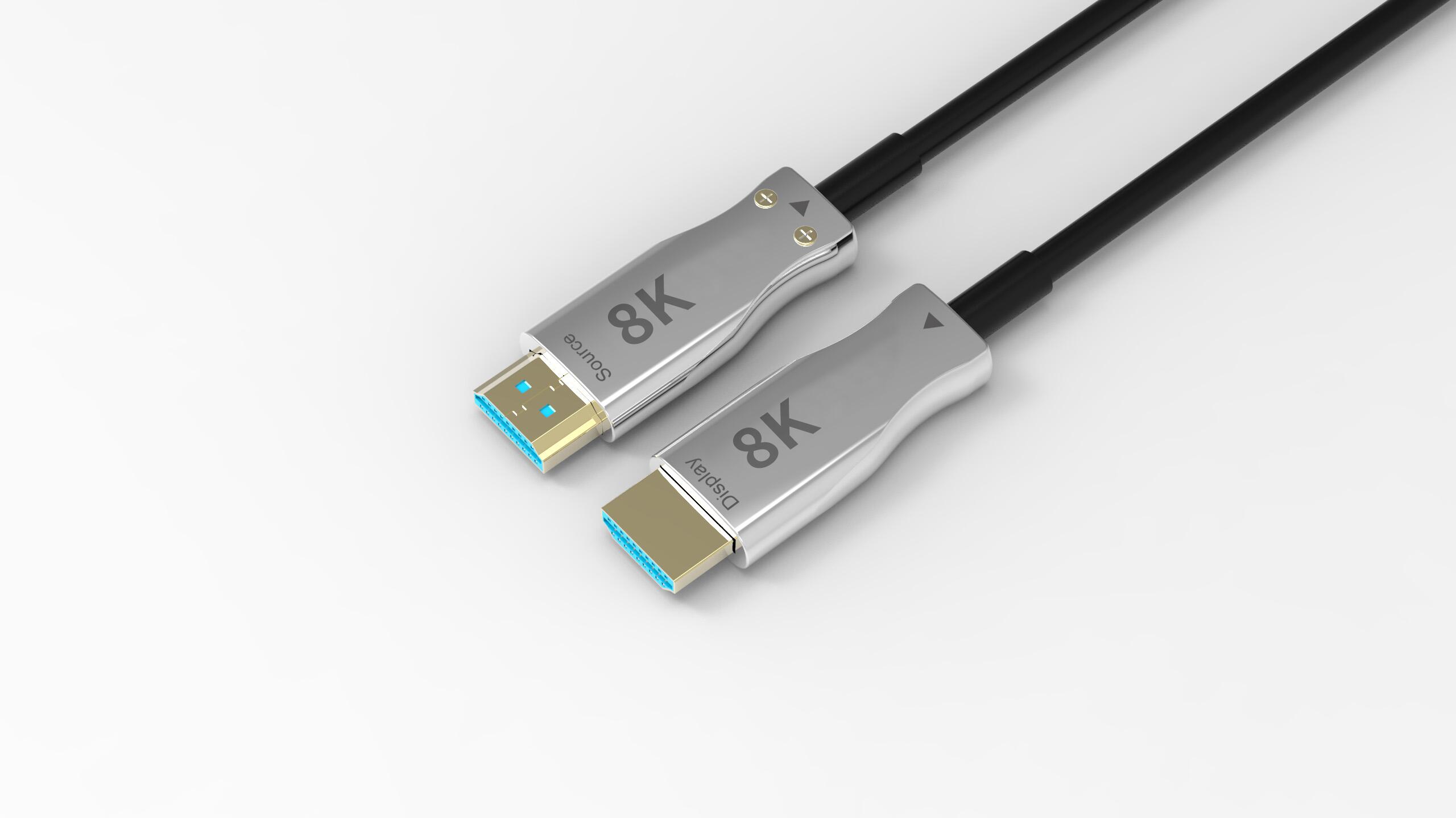 HDMI AOC  8K光纤线  银色外壳 蓝芯